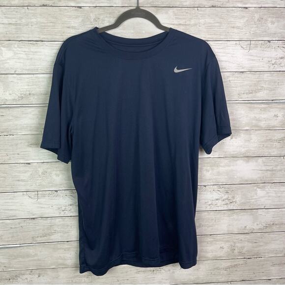 The Nike Tee Dri Fit Shirt Navy Size Large - Picture 1 of 4
